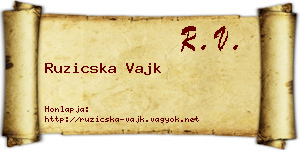 Ruzicska Vajk névjegykártya